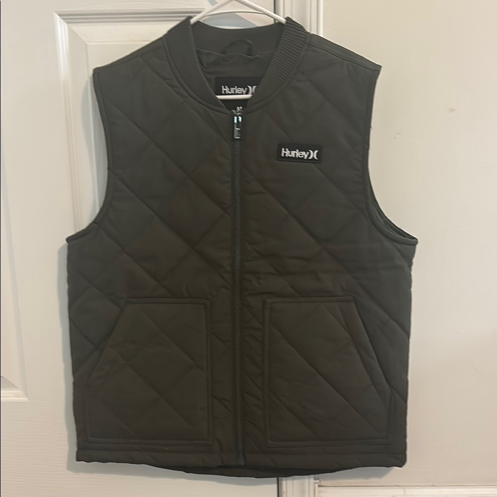 Hurley Quilted Vest in Olive Green